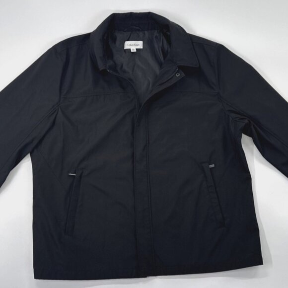 Calvin Klein Black Jacket Mens 2XL Softshell Water Resistant Lined Zip Pockets - Picture 1 of 12